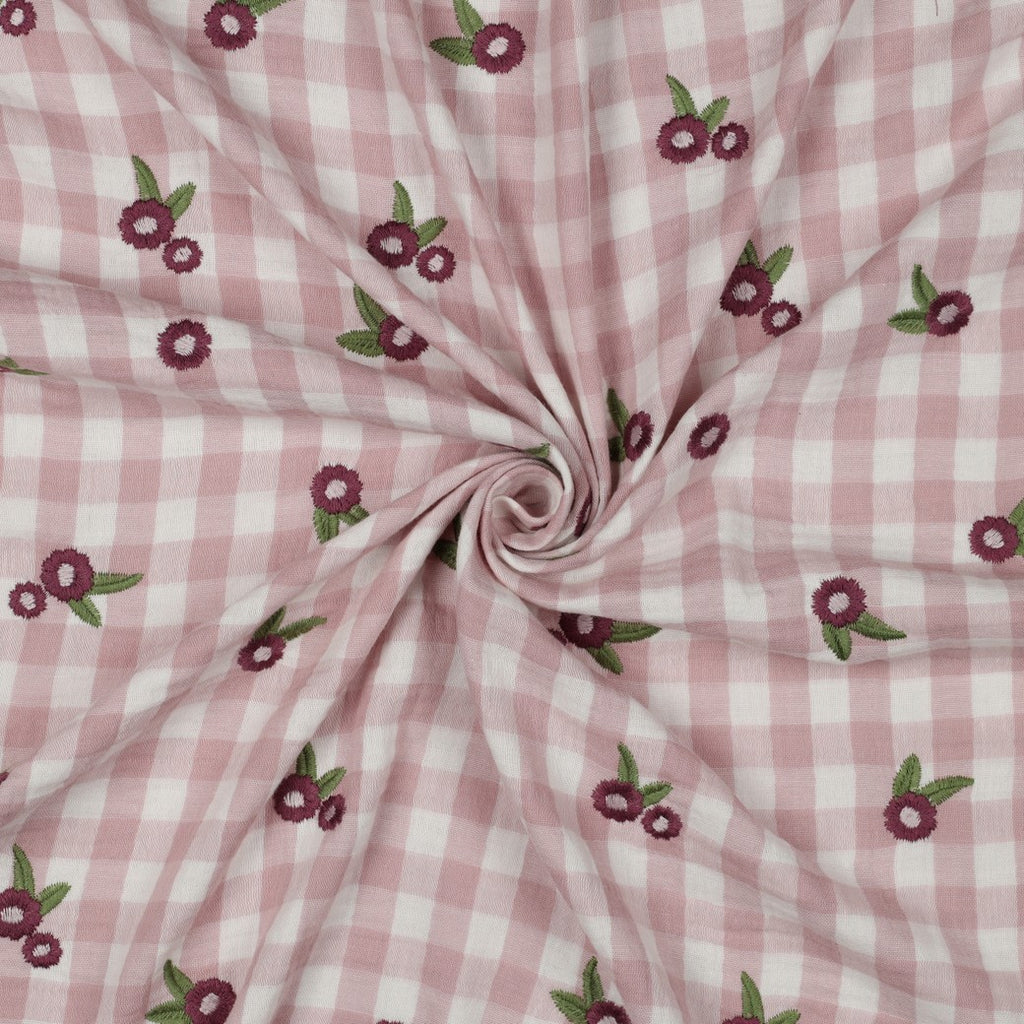 Musselin Gingham Rose