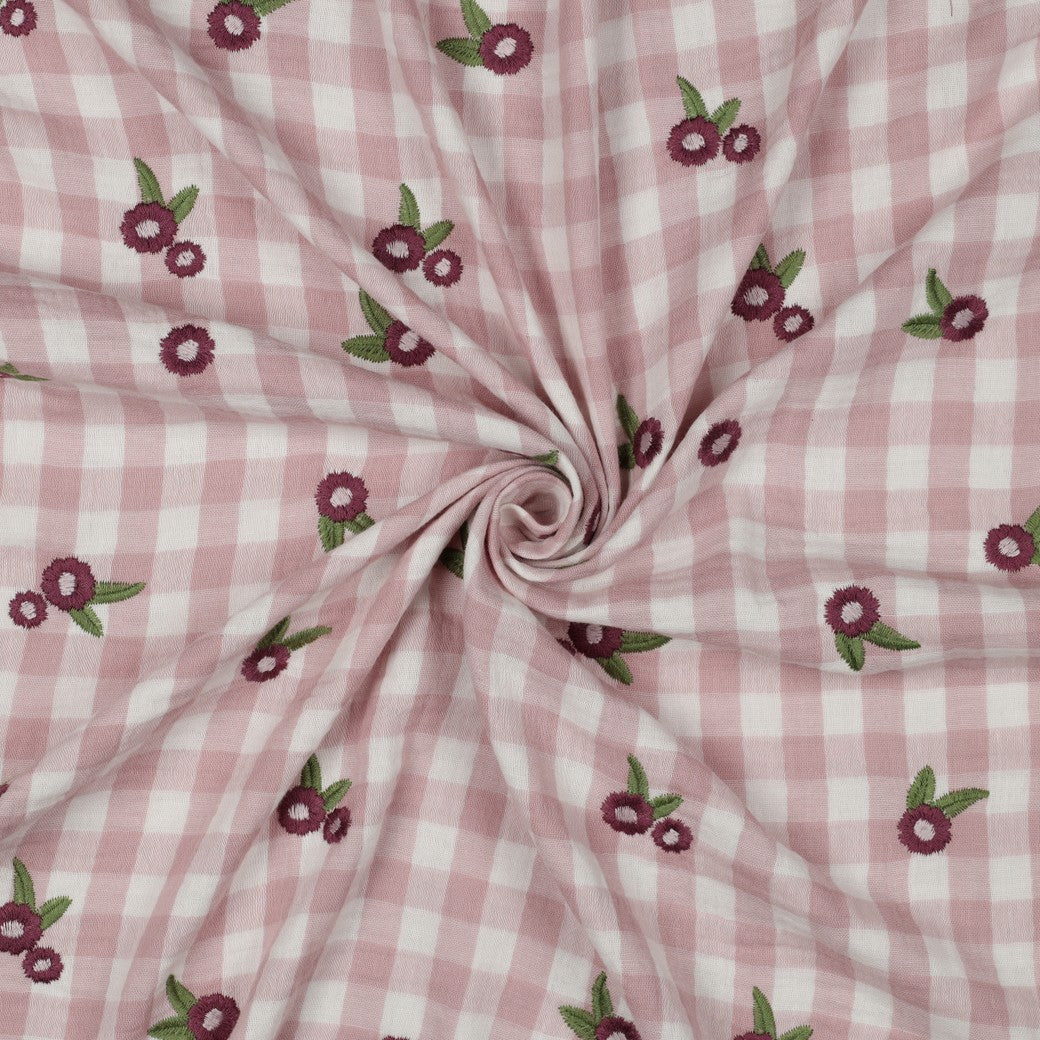 Musselin Gingham Rose
