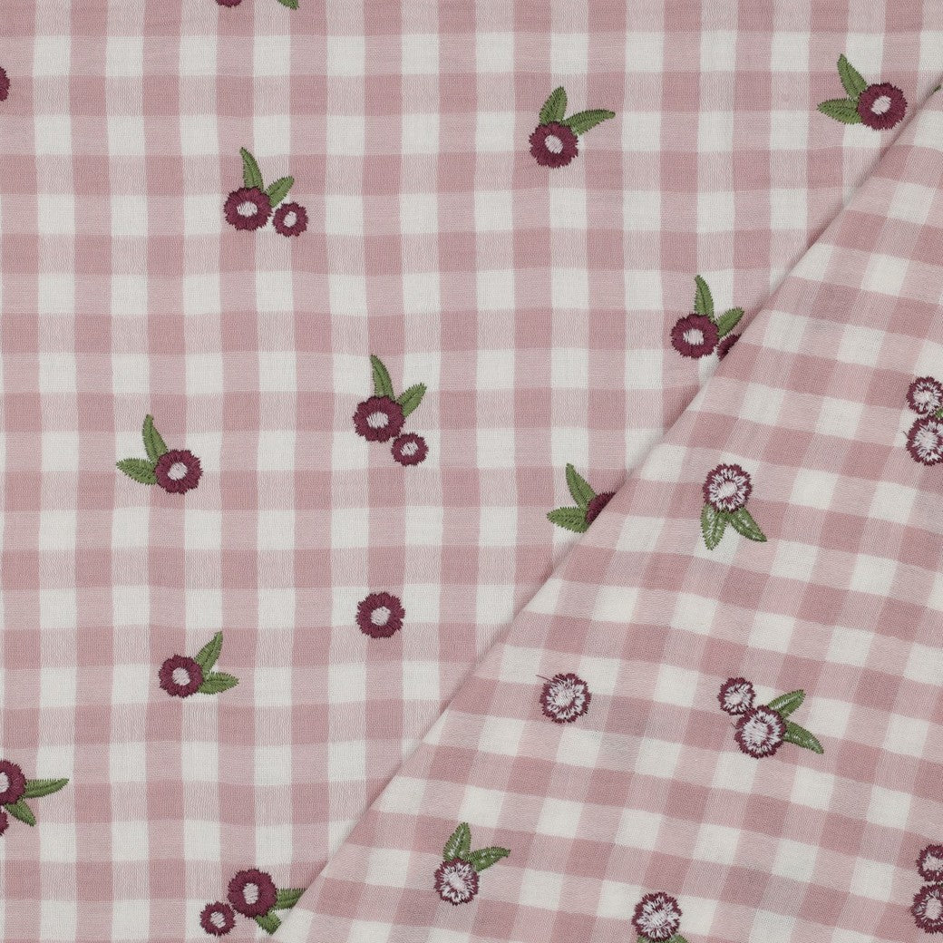 Musselin Gingham Rose