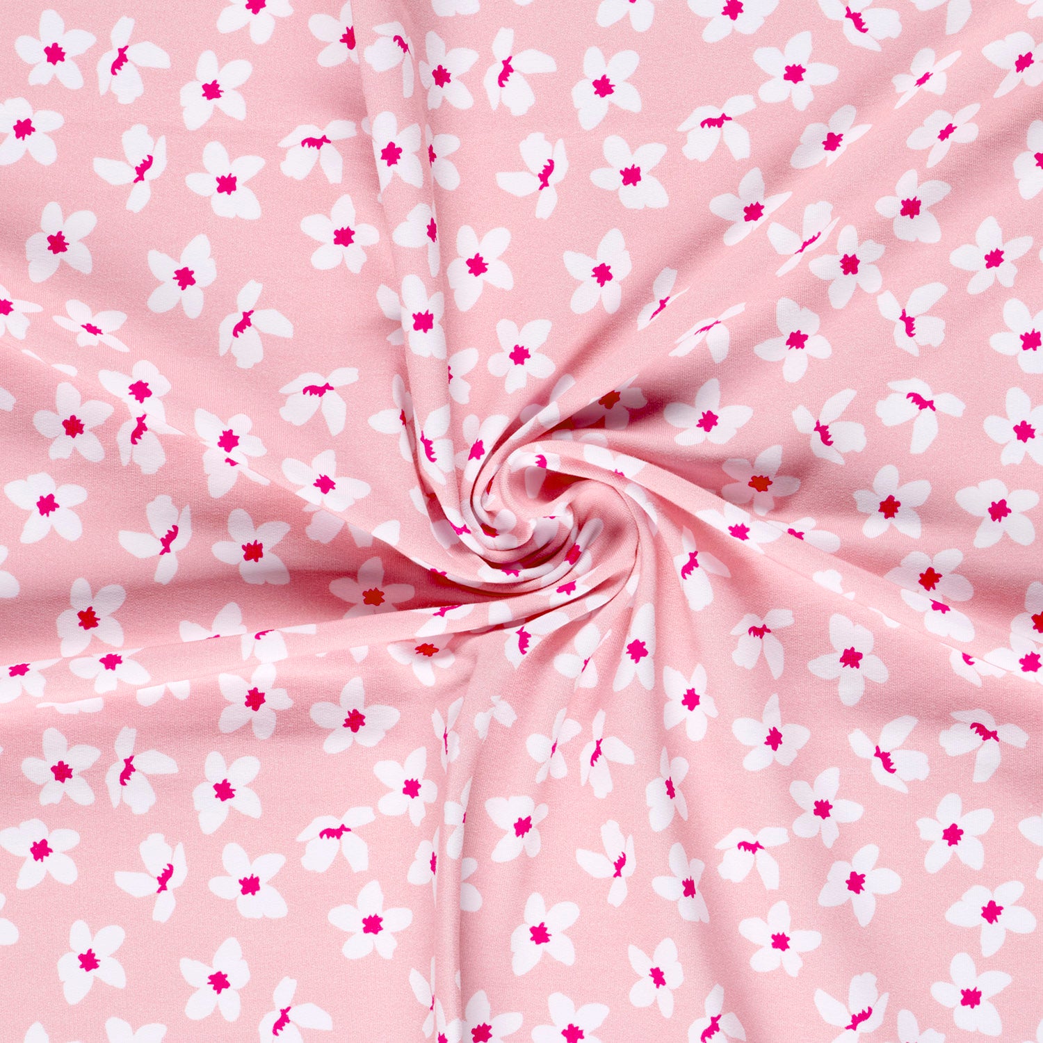 French Terry Rosa Blomst
