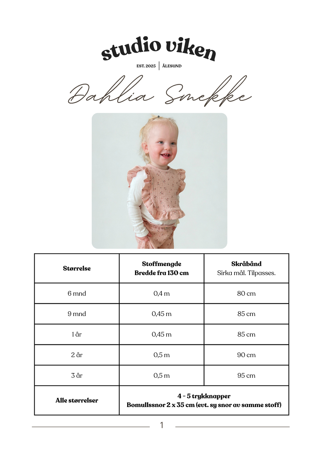 Dahlia Smekke Symønster