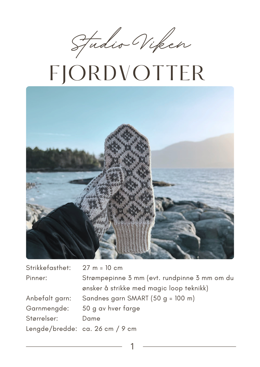 Fjordvotter Strikkeoppskrift