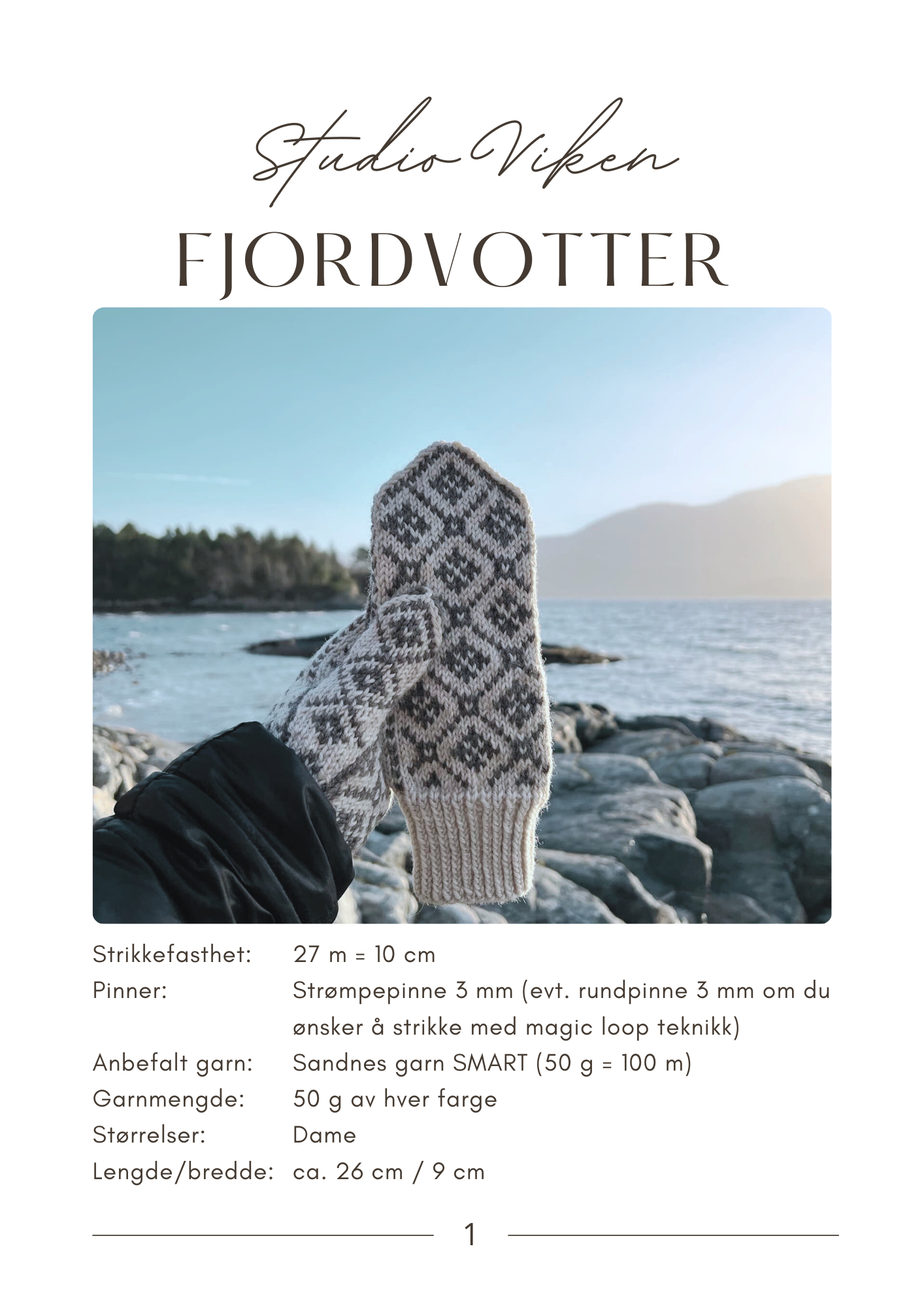 Fjordvotter Strikkeoppskrift